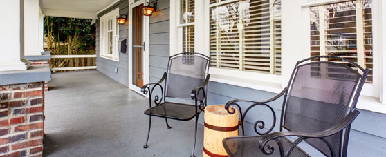 Image of Quiet Empty Porch with Two Chairs